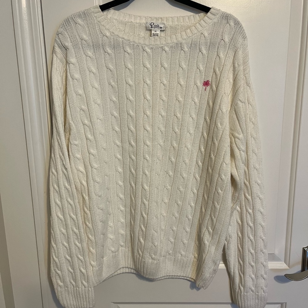 Vintage Lilly Logo Cable-knit sweater Size: XL